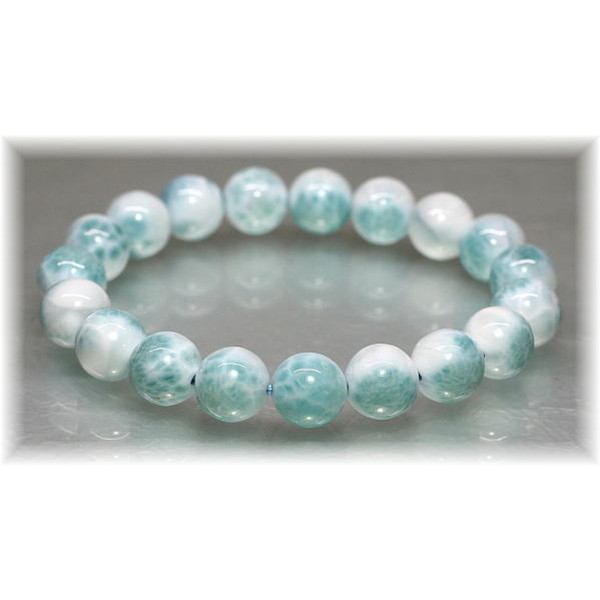 グリーンラリマーブレスレット（約10.5mm玉）(GREENLARIMAR-LA1004IS