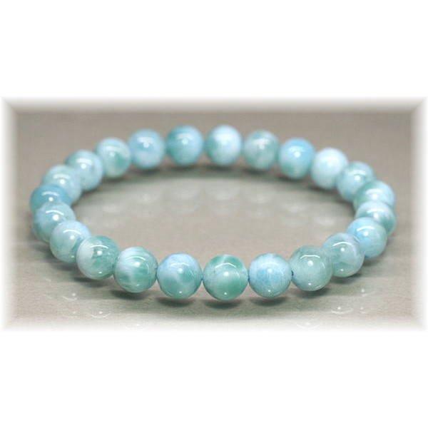 特別価格グリーンラリマーブレスレット（約8mm玉）(GREENLARIMAR-SP0801IS) 天然石・パワーストーン  Infonix（インフォニック）