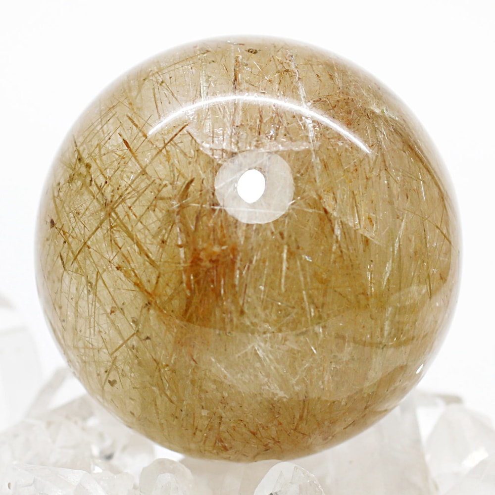 ガネッシュヒマール産ヒマラヤ水晶丸玉/角閃石内包スフィア（直径50〜50.3mm）