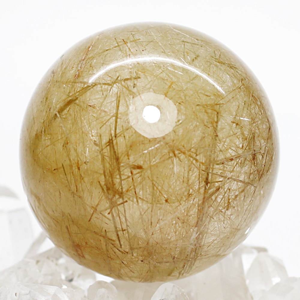ガネッシュヒマール産ヒマラヤ水晶丸玉/角閃石内包スフィア（直径54.6〜54.9mm）
