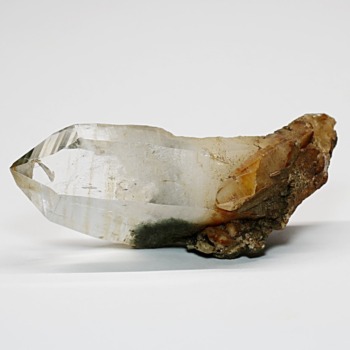 ガネッシュヒマール/ヒンドゥン産ヒマラヤ水晶原石ナチュラルポイント（全長84.8mm/クローライトとリモナイトが共存）(HIDG-NP0837IS)