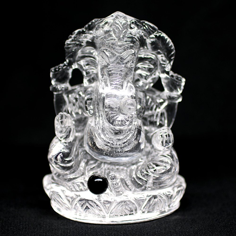 [インド産]ヒマラヤ水晶ガネーシャ像（高さ約10cm）(IND