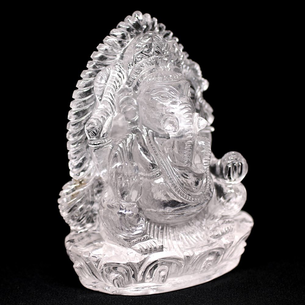 [インド産]ヒマラヤ水晶ガネーシャ像（高さ約14cm）