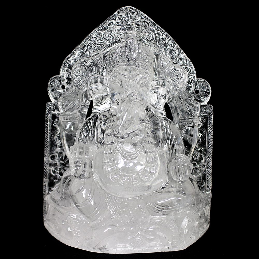 [インド産]ヒマラヤ水晶ガネーシャ像（大型：高さ約24cm）