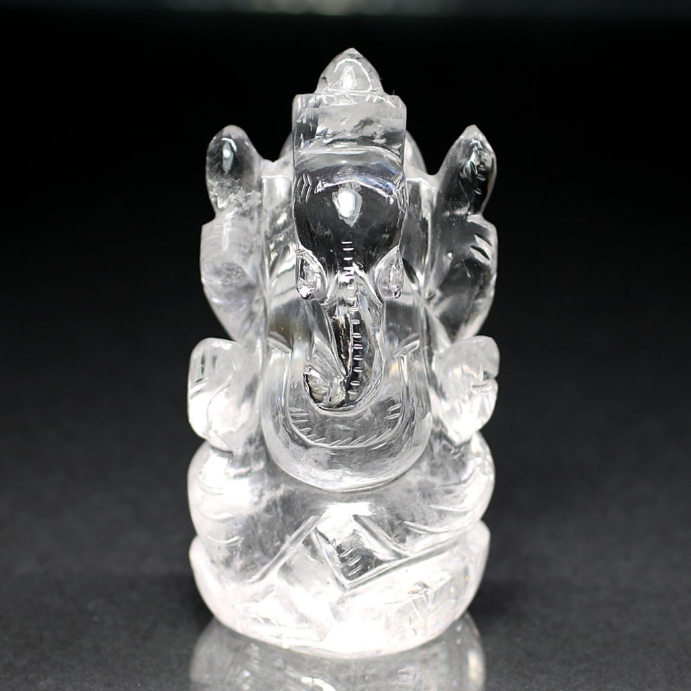 [インド産]ヒマラヤ水晶ガネーシャ像（高さ約7.8cm）
