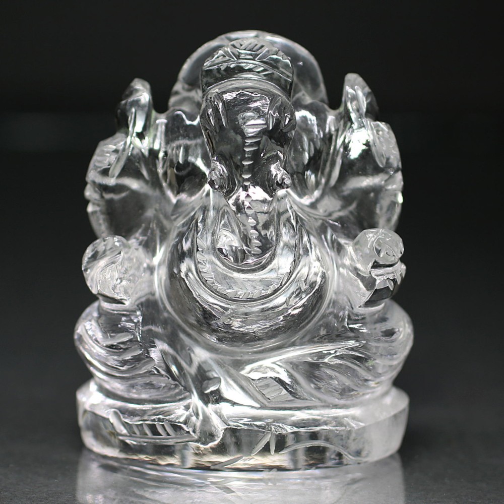 [インド産]ヒマラヤ水晶ガネーシャ像（高さ約5.6cm）