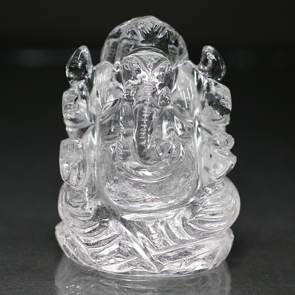 インド産]ヒマラヤ水晶ガネーシャ像（高さ約6cm）(IND-GZA1334IS