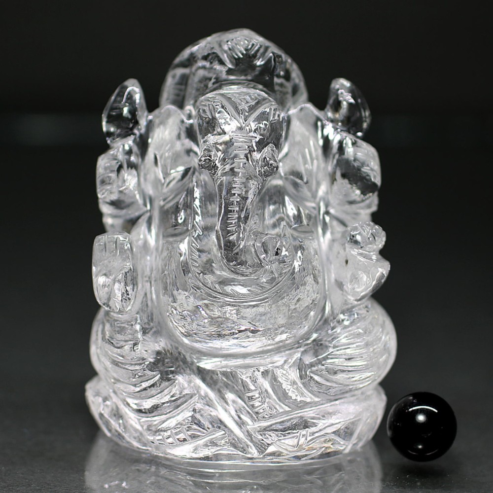 [インド産]ヒマラヤ水晶ガネーシャ像（高さ約6cm）