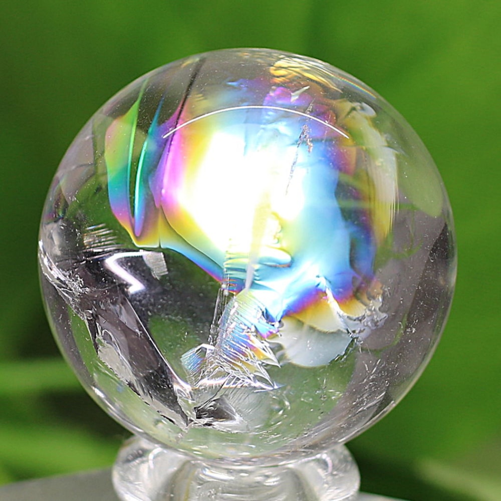 [トップクォリティ]アイリスクォーツミニ丸玉/レインボー水晶玉（直径23.5mm）