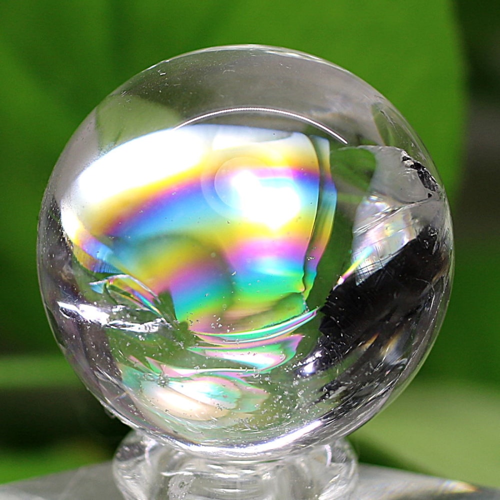 [トップクォリティ]アイリスクォーツミニ丸玉/レインボー水晶玉（直径23.6mm）