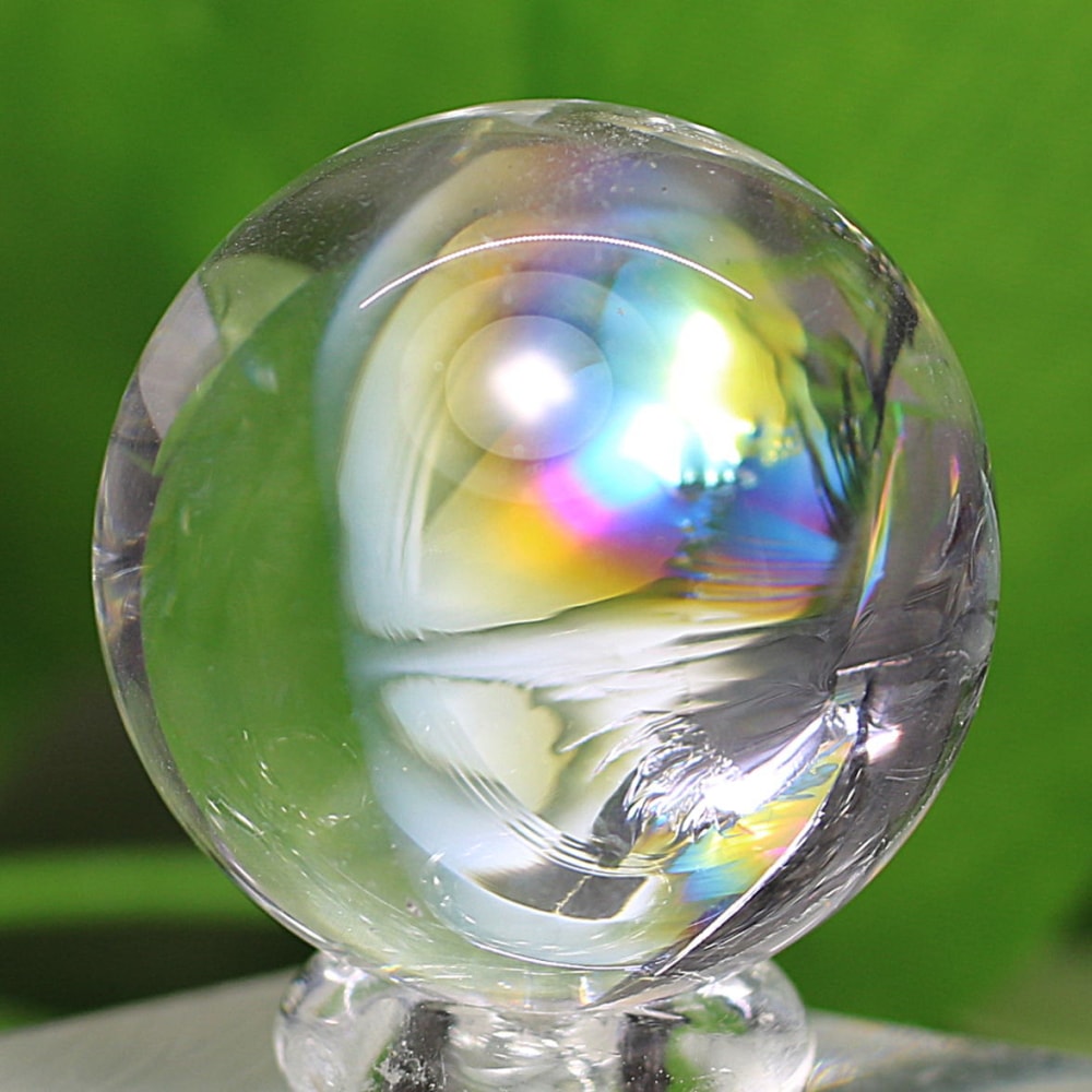 [トップクォリティ]アイリスクォーツミニ丸玉/レインボー水晶玉（直径23.6mm）