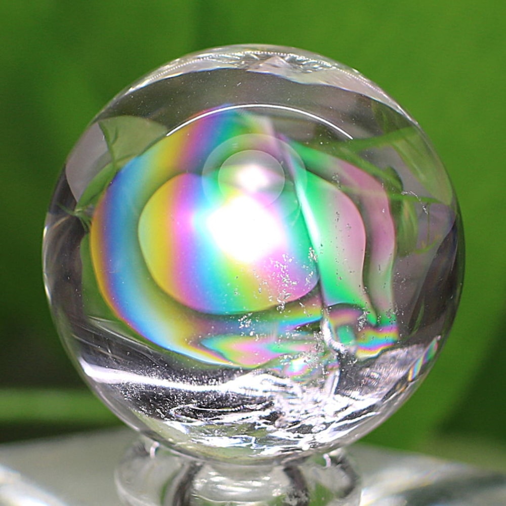 [トップクォリティ]アイリスクォーツミニ丸玉/レインボー水晶玉（直径23.7mm）