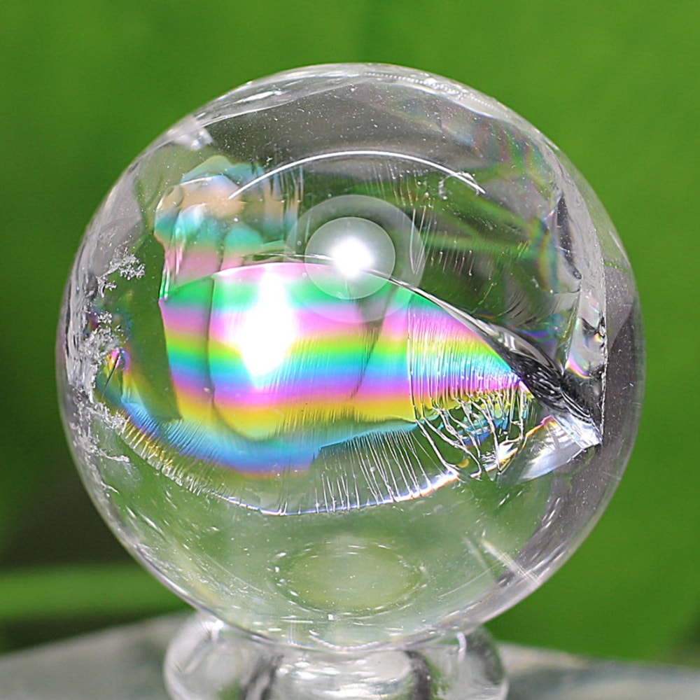 [トップクォリティ]アイリスクォーツミニ丸玉/レインボー水晶玉（直径23.8mm）