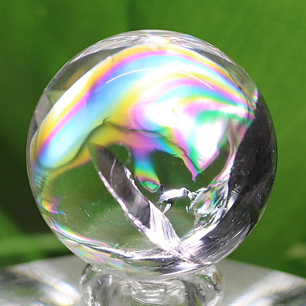 [トップクォリティ]アイリスクォーツミニ丸玉/レインボー水晶玉（直径23.8mm）