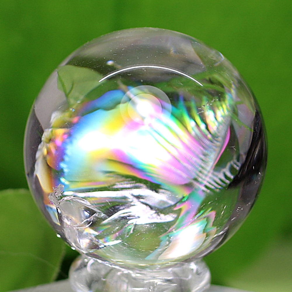 [トップクォリティ]アイリスクォーツミニ丸玉/レインボー水晶玉（直径23.9mm）