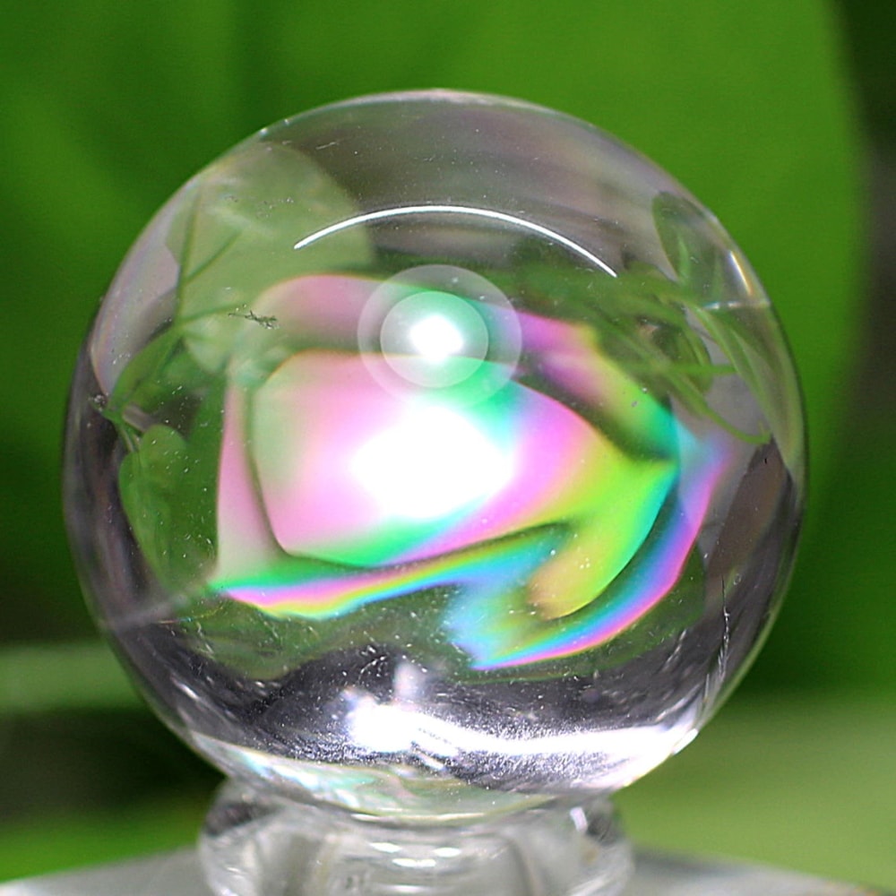 [トップクォリティ]アイリスクォーツミニ丸玉/レインボー水晶玉（直径23.9mm）