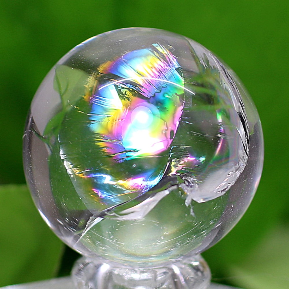 [トップクォリティ]アイリスクォーツミニ丸玉/レインボー水晶玉（直径24.1mm）