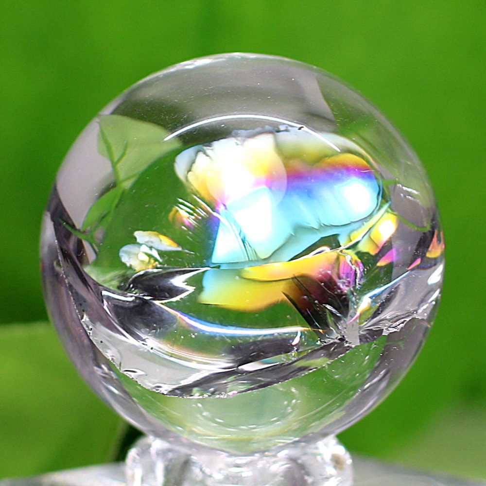 [トップクォリティ]アイリスクォーツミニ丸玉/レインボー水晶玉（直径24.7mm）