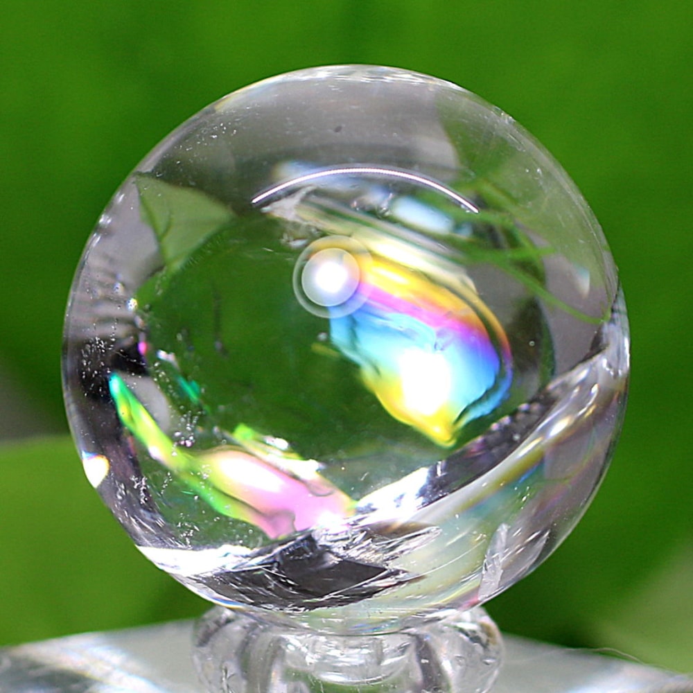 [トップクォリティ]アイリスクォーツミニ丸玉/レインボー水晶玉（直径25.2mm）