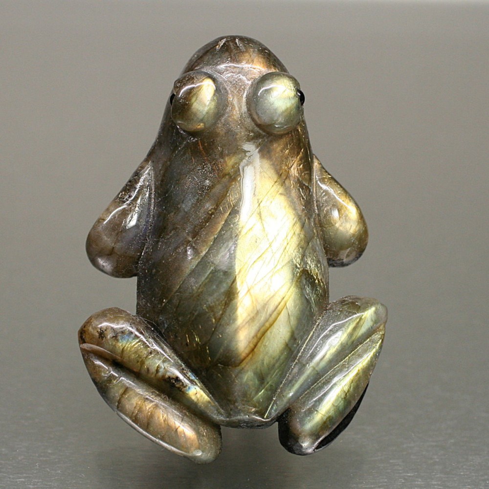 ラブラドライト彫刻品 カエル☆きっかけ特別価格品