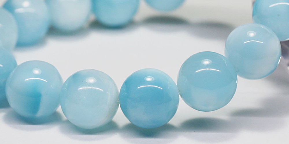 高品質]アイスラリマーブレスレット（約11.5mm玉）(LARIMAR-IE1151IS ...