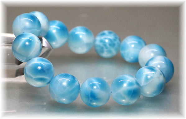 プレミアム]ラリマーブレスレット（約16mm玉）(LARIMAR-PEL010IS 