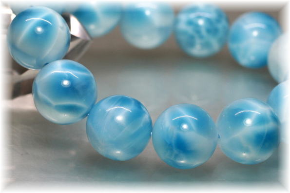 プレミアム]ラリマーブレスレット（約16mm玉）(LARIMAR-PEL010IS 