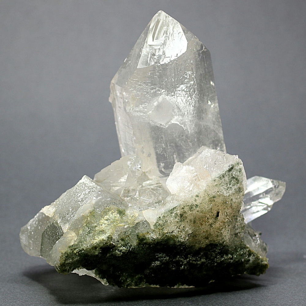 インド/マニハール産ヒマラヤ水晶クラスター/グリーンファントムクォーツ原石（特別価格）