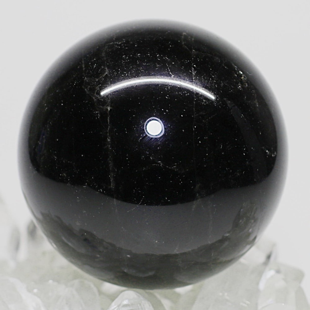 [山東省産]モリオン丸玉/黒水晶スフィア（直径54.9mm）
