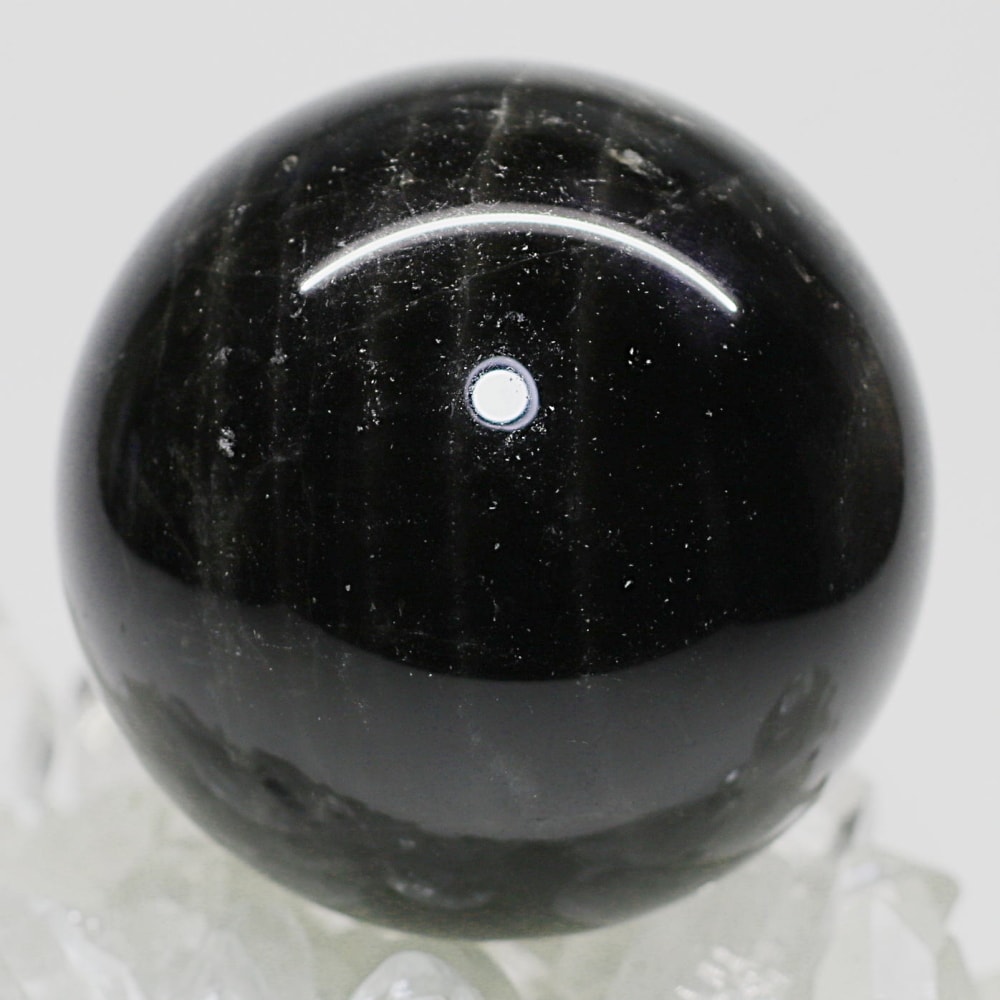 [山東省産]モリオン丸玉/黒水晶スフィア（直径55.9mm）