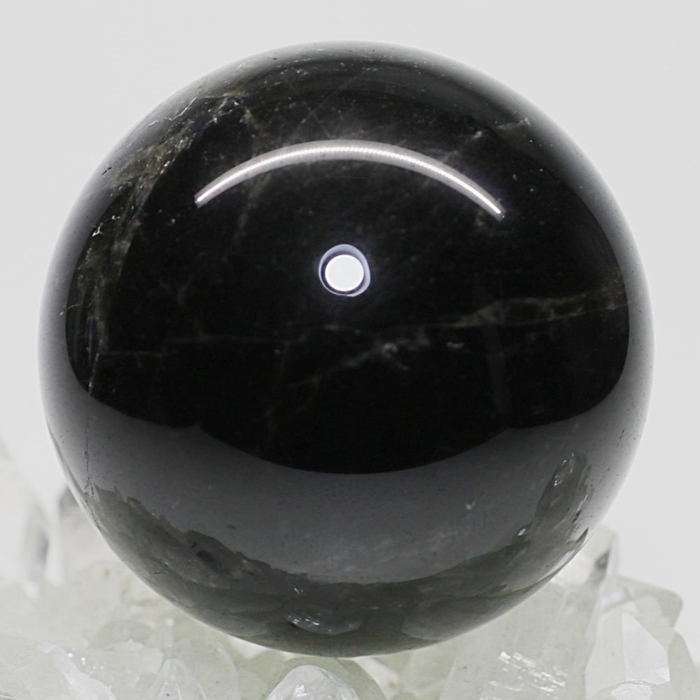 [山東省産]モリオン丸玉/黒水晶スフィア（直径56.2mm）