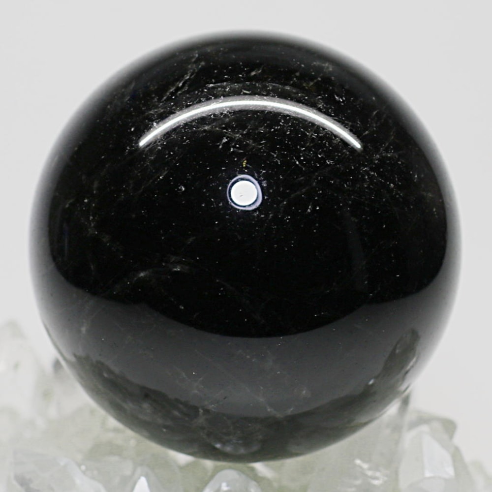 [山東省産]モリオン丸玉/黒水晶スフィア（直径62.5mm）