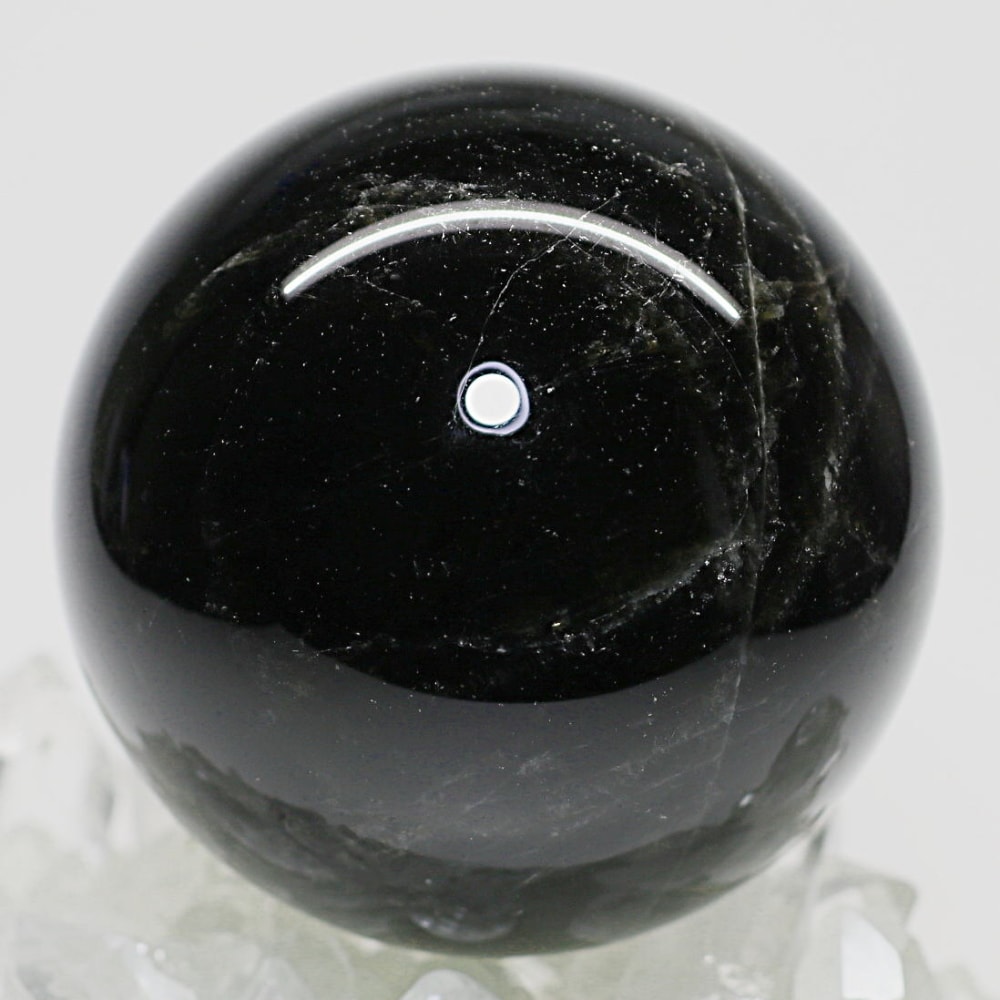 [山東省産]モリオン丸玉/黒水晶スフィア（直径64.0mm）
