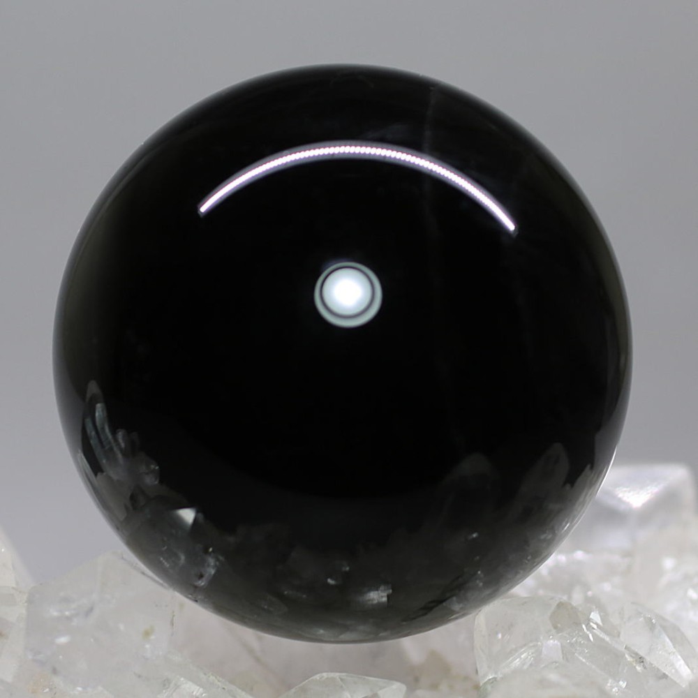 [山東省産]モリオン丸玉/天然黒水晶スフィア（44.1mm）