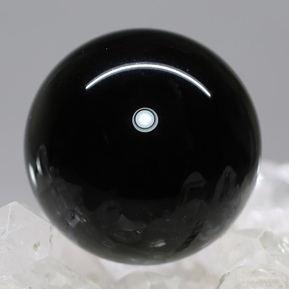 [山東省産]モリオン丸玉/天然黒水晶スフィア（33.0mm）