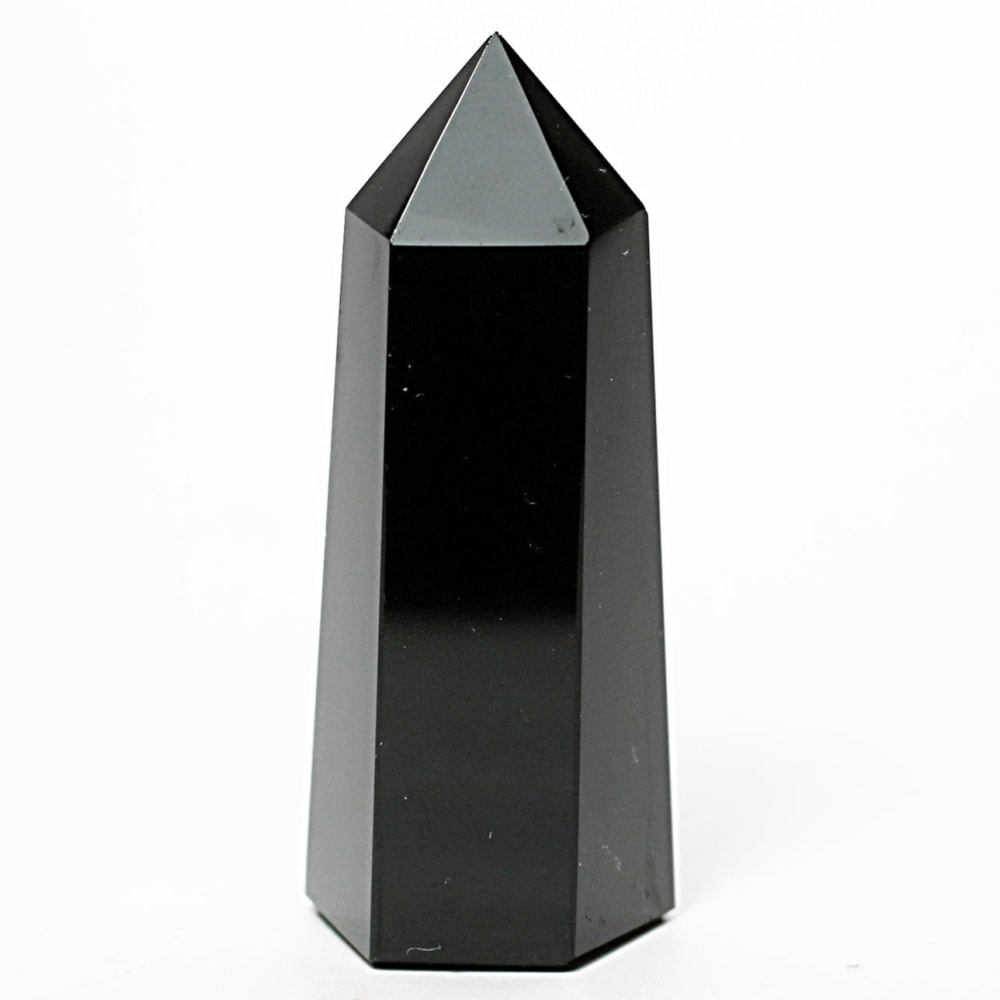 [山東省産]モリオンポリッシュポイント/黒水晶（高さ約53.0mm）