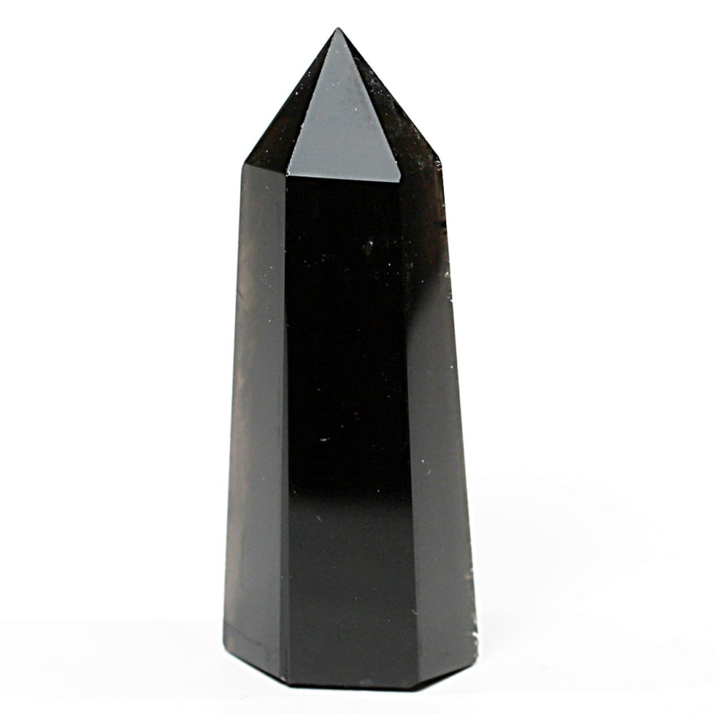 [山東省産]モリオンポリッシュポイント/黒水晶（高さ約57.7mm）