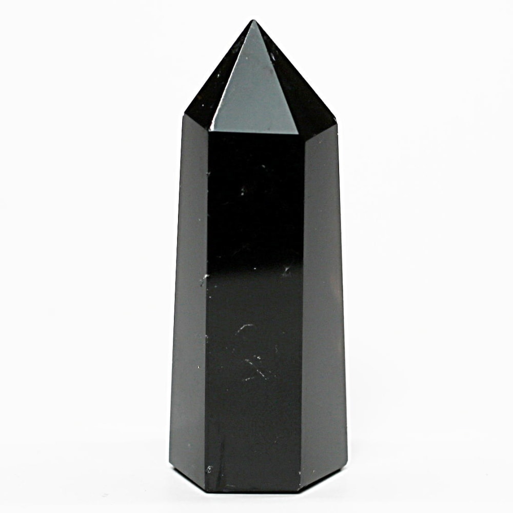 [山東省産]モリオンポリッシュポイント/黒水晶（高さ約57.6mm）