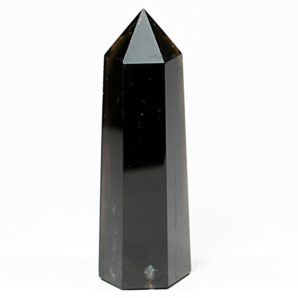 [山東省産]モリオンポリッシュポイント/黒水晶（高さ約72.0mm）