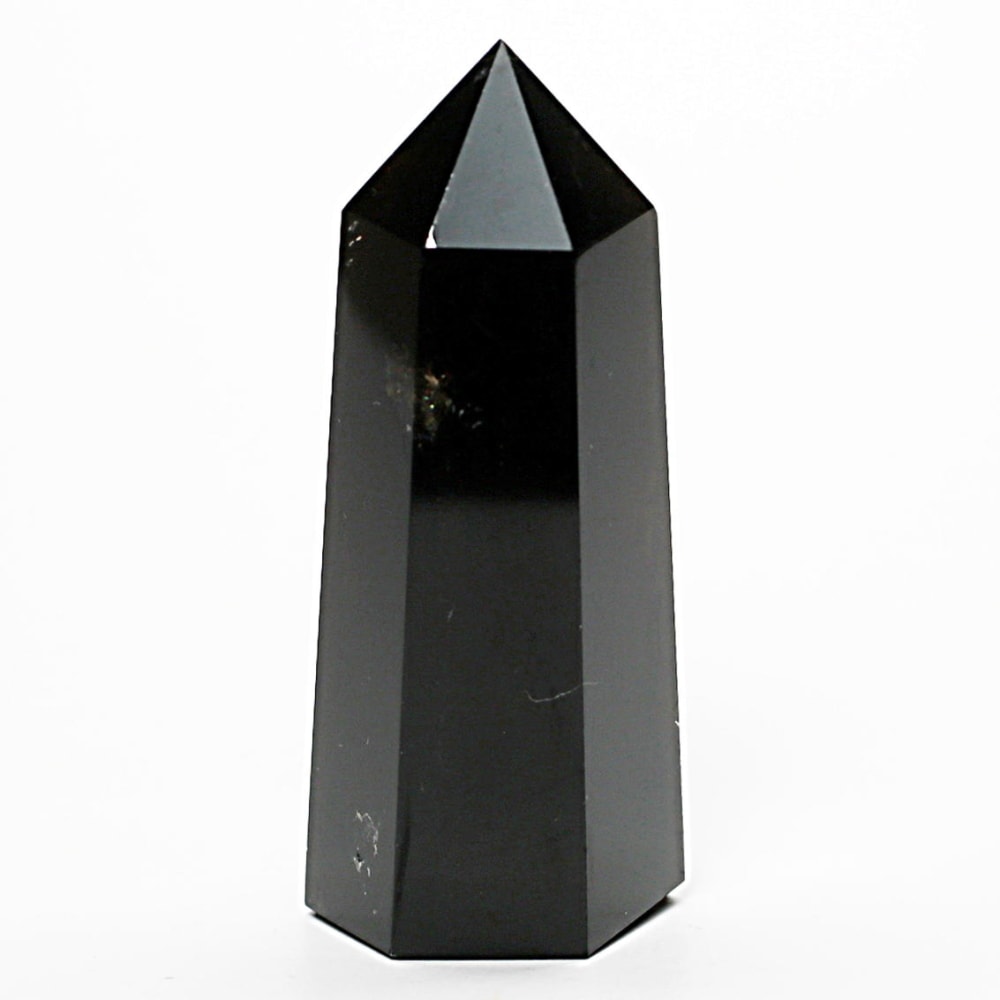 [山東省産]モリオンポリッシュポイント/黒水晶（高さ約65.0mm）