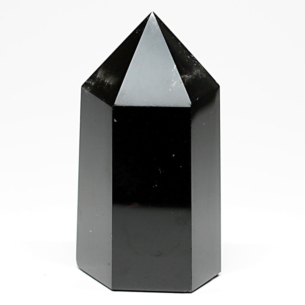 [山東省産]モリオンポリッシュポイント/黒水晶（高さ約68.4mm）
