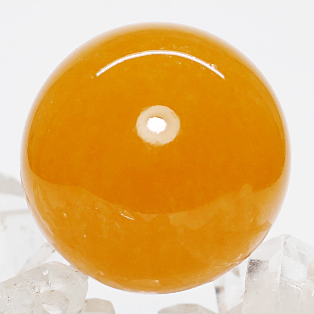 [高品質]オレンジカルサイト丸玉/スフィア（直径約39.8mm）