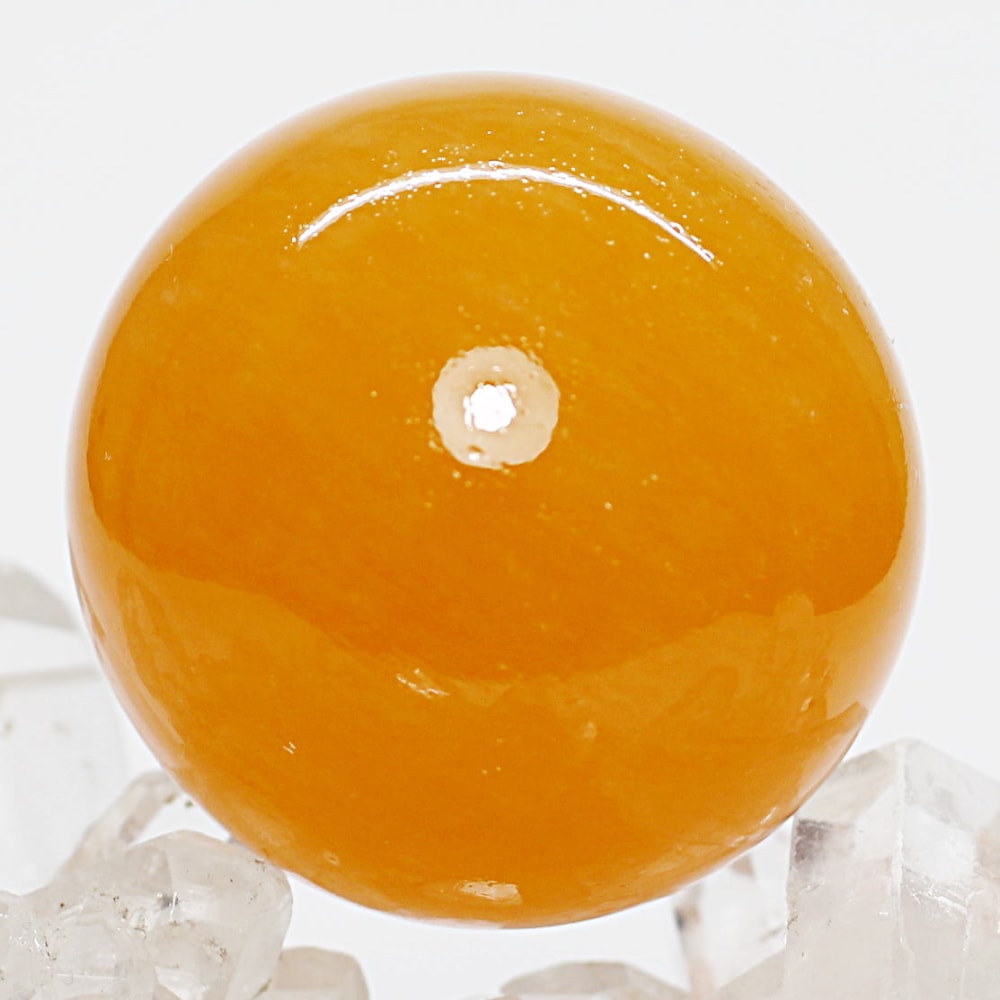 [高品質]オレンジカルサイト丸玉/スフィア（直径約39.9mm）