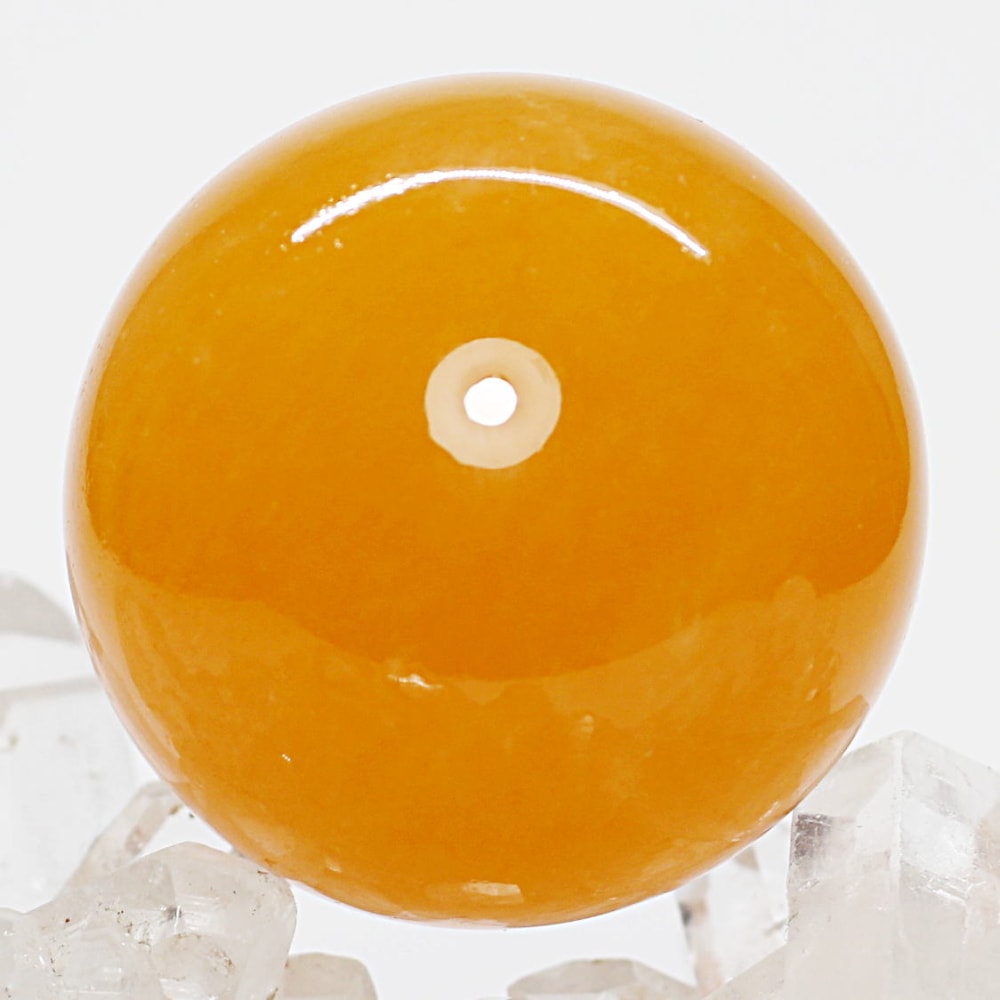 [高品質]オレンジカルサイト丸玉/スフィア（直径約40.0mm）