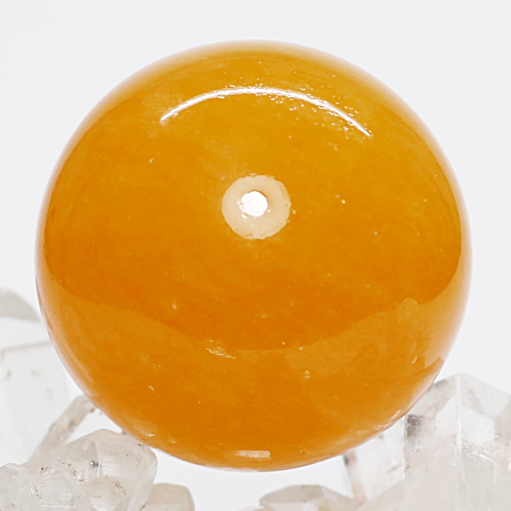 [高品質]オレンジカルサイト丸玉/スフィア（直径約40.4mm）