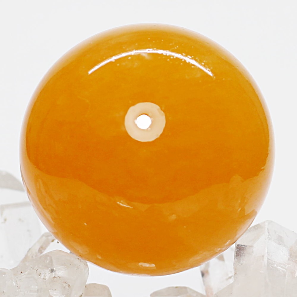 [高品質]オレンジカルサイト丸玉/スフィア（直径約40.4mm）