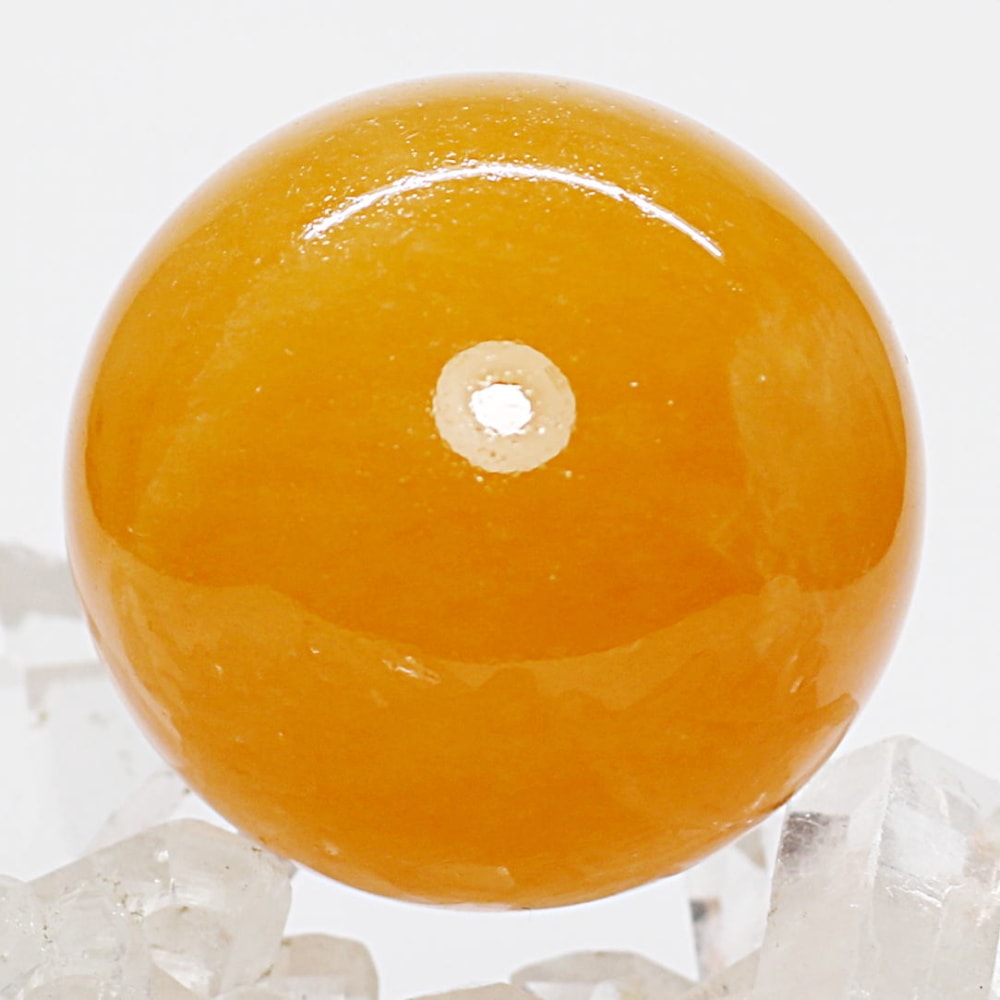 [高品質]オレンジカルサイト丸玉/スフィア（直径約40.5mm）
