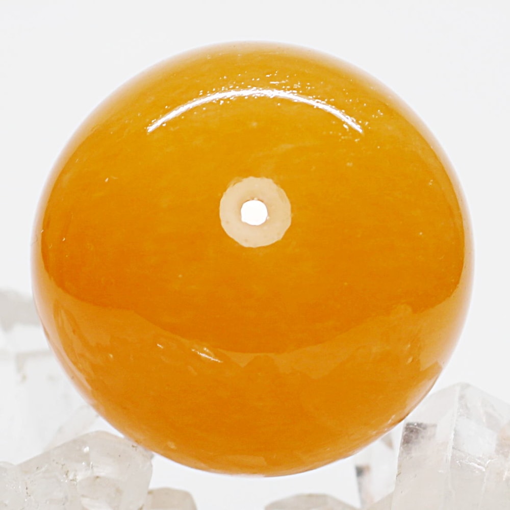 [高品質]オレンジカルサイト丸玉/スフィア（直径約41.0mm）