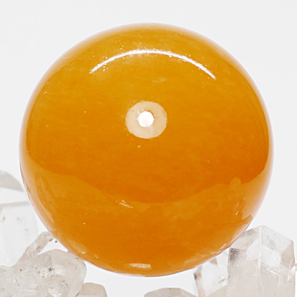 [高品質]オレンジカルサイト丸玉/スフィア（直径約41.7mm）