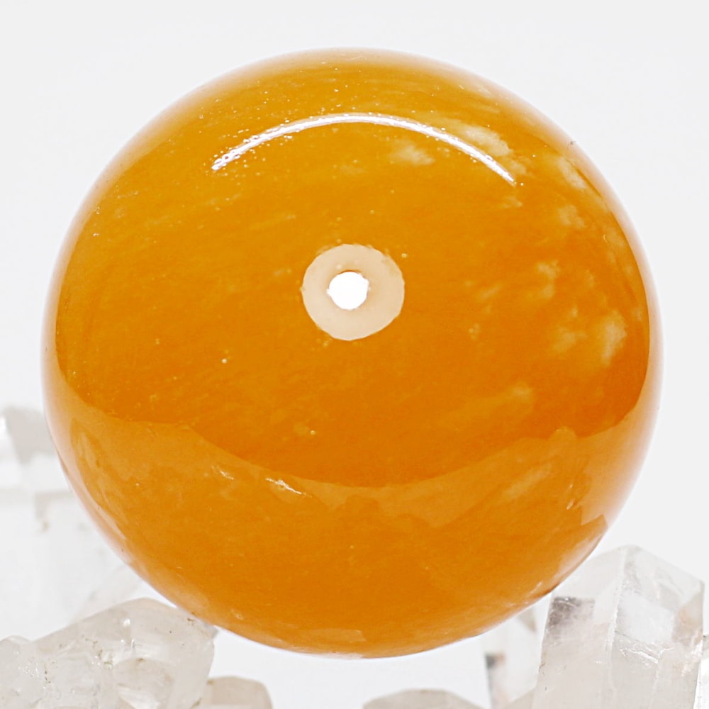 [高品質]オレンジカルサイト丸玉/スフィア（直径約43.5mm）
